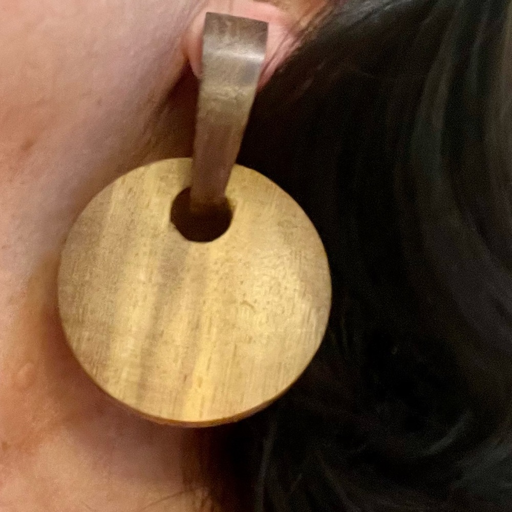2 Tone 2 Piece Wooden Earrings - Picture 15 of 16
